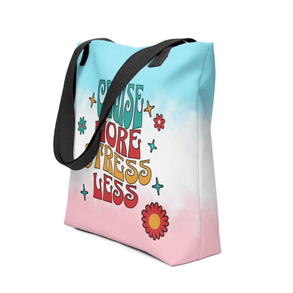 Cruise More Stress Less Eco-Friendly Canvas Tote Bag