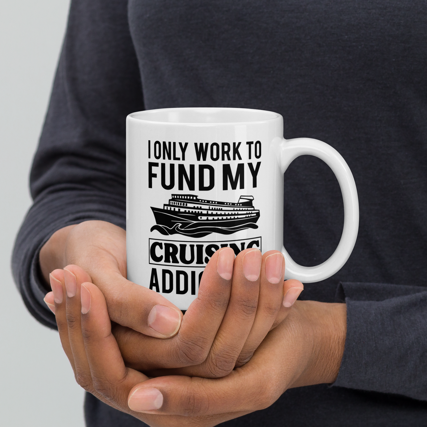 White glossy mug - #cruisingaddiction